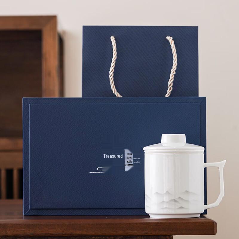 Mutton Fat Jade White Porcelain Office Tea Cup