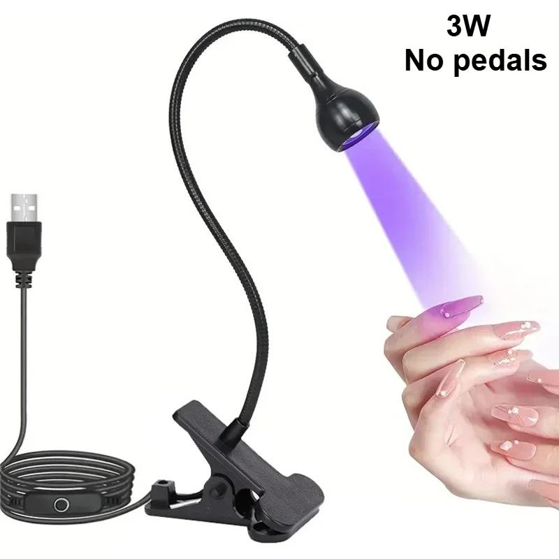 

3W/10W Foot Pedal Nail Dryer Light UV Nail lamp Clip-on Desk USB for Gel Nails ongle Manicure Salon Tool Adjustable Focal Length