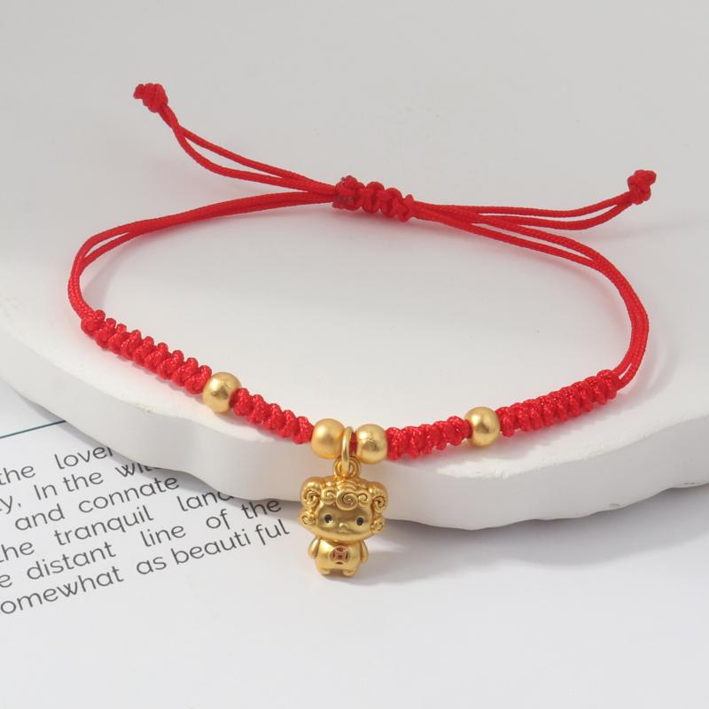Handmade Red String Bracelet Gold Plated Zodiac Sheep Charms Adjustable Size Good Luck Gifts Daily Wear Fashion Jewelry