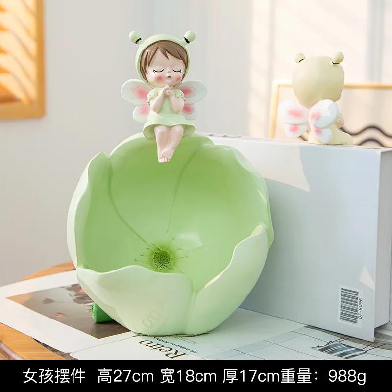 Kreatywna żywiczna statuetka dziewczyny taca do przechowywania salon szafka pod telewizor sypialnia stół jadalny klucze przekąski przechowywanie akcesoria dekoracyjne