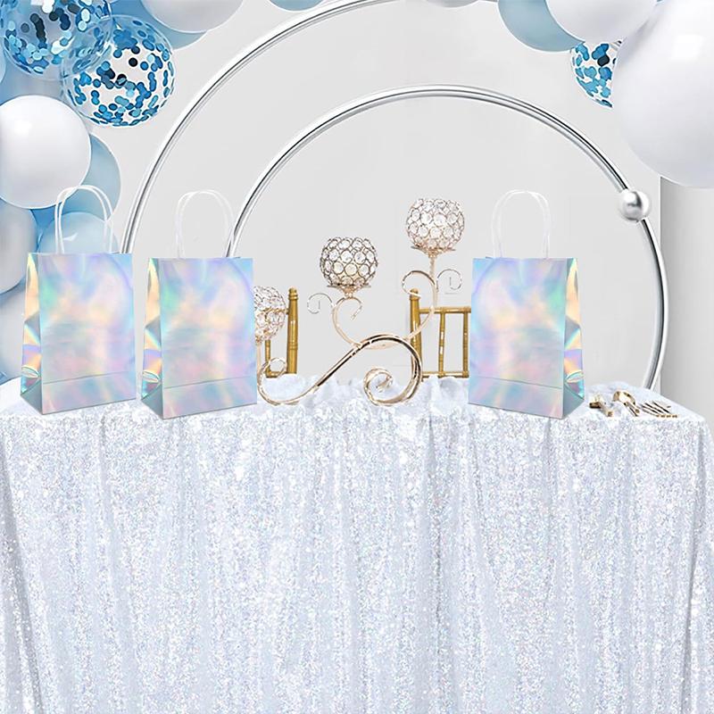 10PC/Bag Gift Bags Party Supplies White Pink Khaki Laser Bridal Showers With Handles Birthday Parties Multiple Options Available