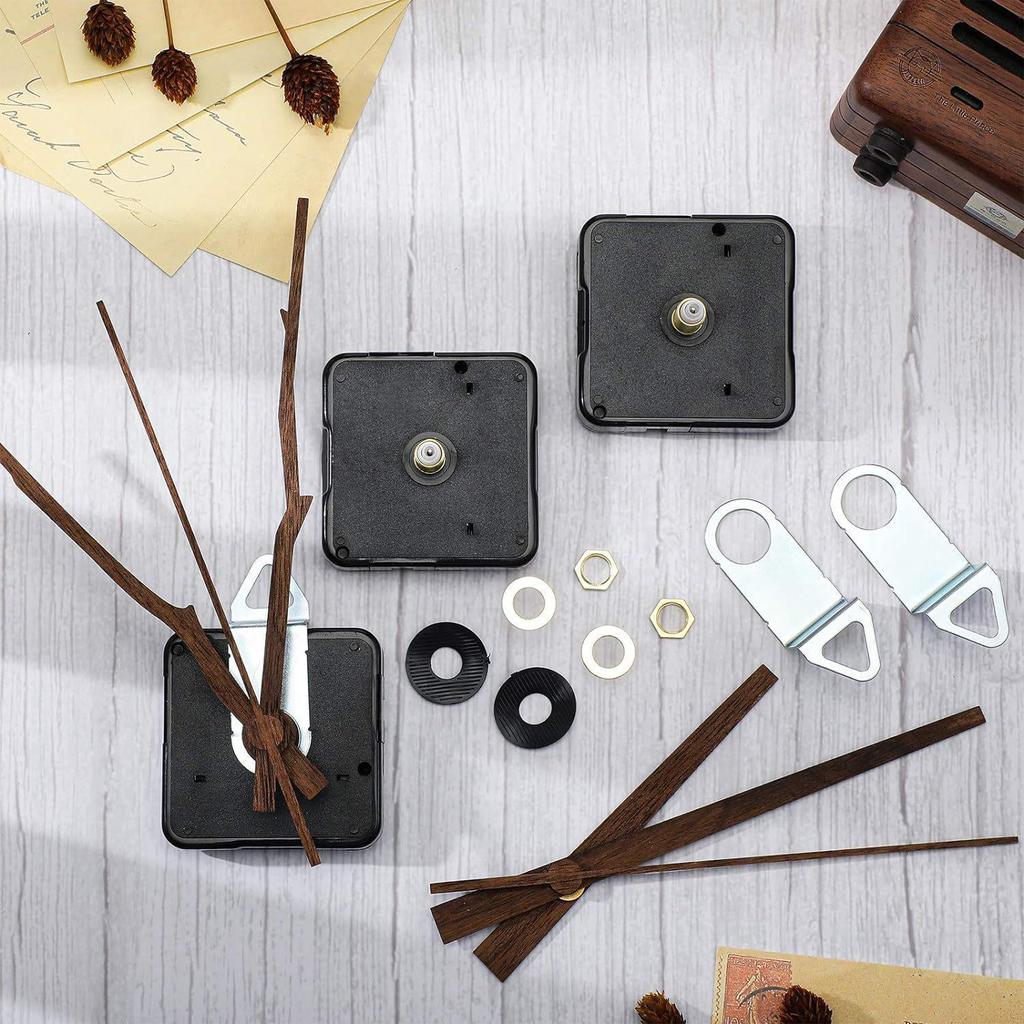 Silent DIY Cross-Border Long Shaft Clock Movement with Walnut Wood Hands - 4 Styles Available