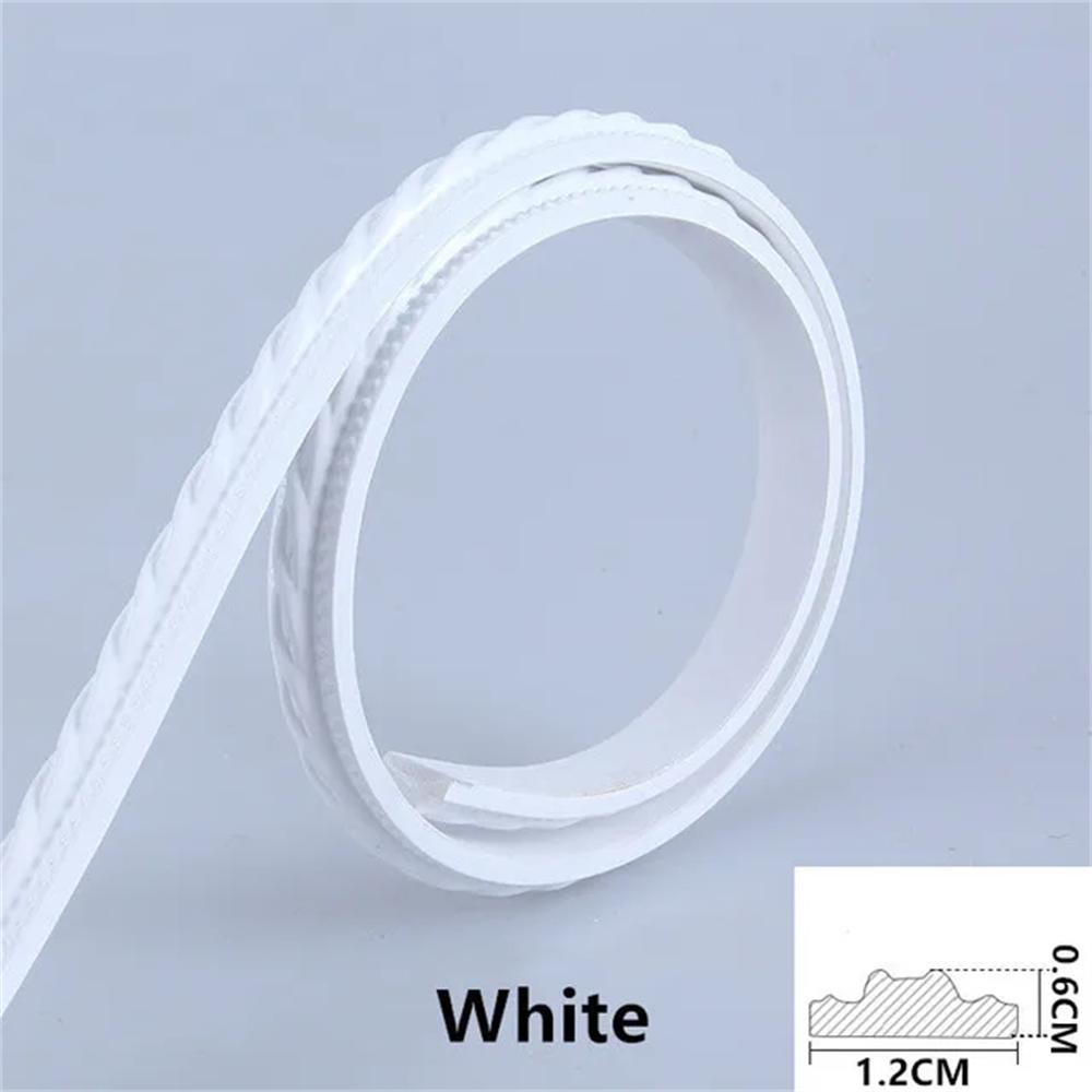 3mx12mm Faux Embossed Wall Decorative Line Skirting Border Self-adhesive Waterproof Baseboard Wall Stickers for Room Decoration