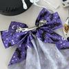 Bat Theme Hair Decoration Halloween Silky Satin Bows, Big Ribbon Bow Clips, Oversized Dynamic Long Tail Barrettes, Cute Accessories for Women