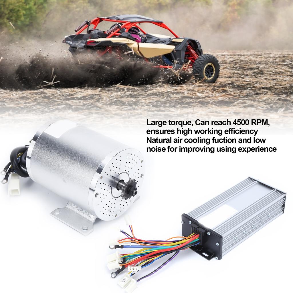48V 2000W Electric Brushless Motor Kit High Speed Power Motor Set Controller Throttle Grip for DIY Modification