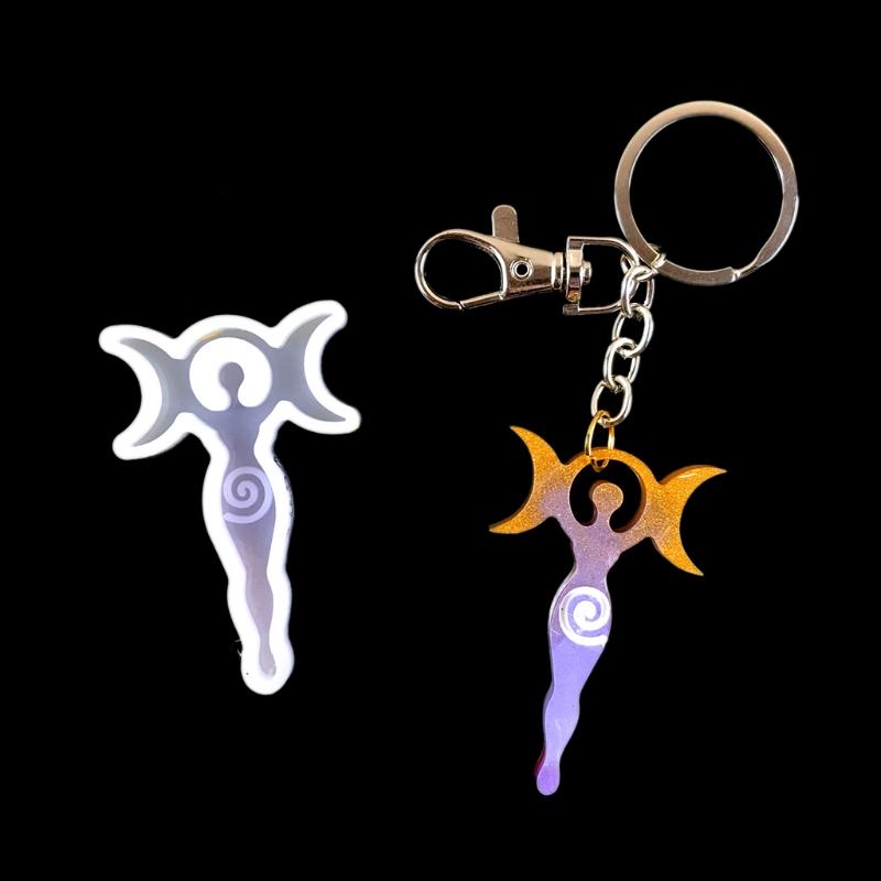 Epoxy Resin Molds Polymer Clay Molds for Handmade DIY Goddess Moon Mould for DIY Necklace Pendant Ornament Keychain