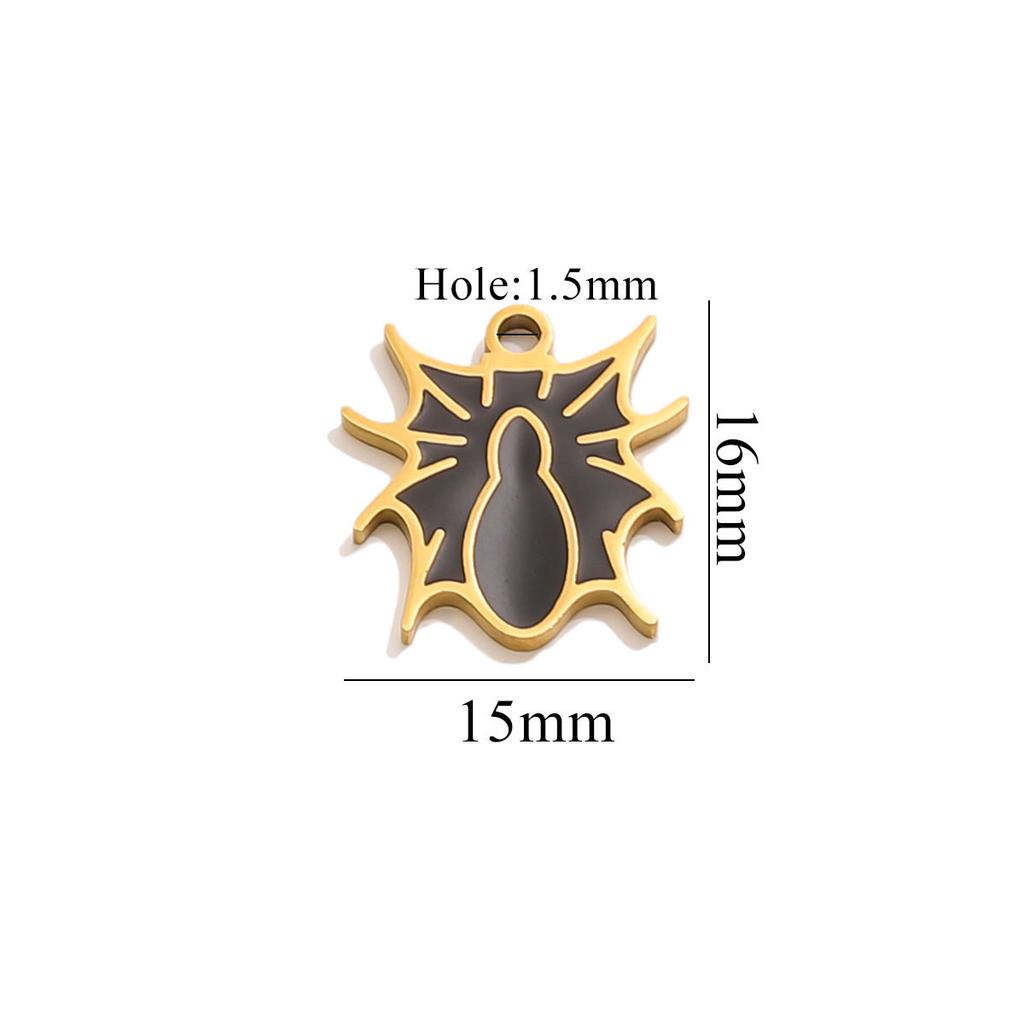 Yori 5Pcs Halloween Pumpkin Lantern Little Ghost Funny Cartoon Cute Pendant DIY Stainless Steel Accessories Jewelry Pendant