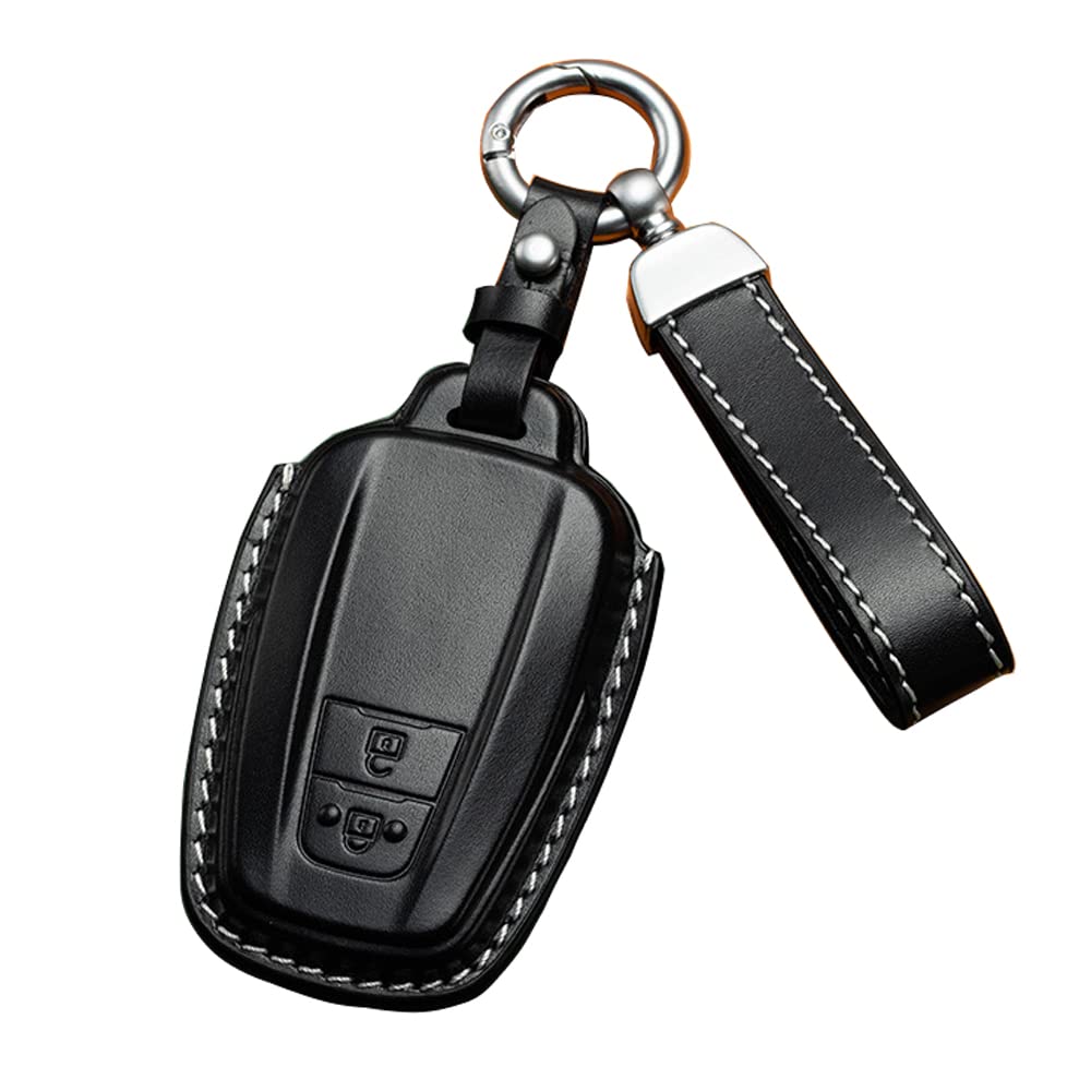

Совместимый чехол для смарт-ключа Toyota, Чехол для ключа из натуральной кожи, Цинковый сплав, Специально разработан для A type 2 button чёрный
