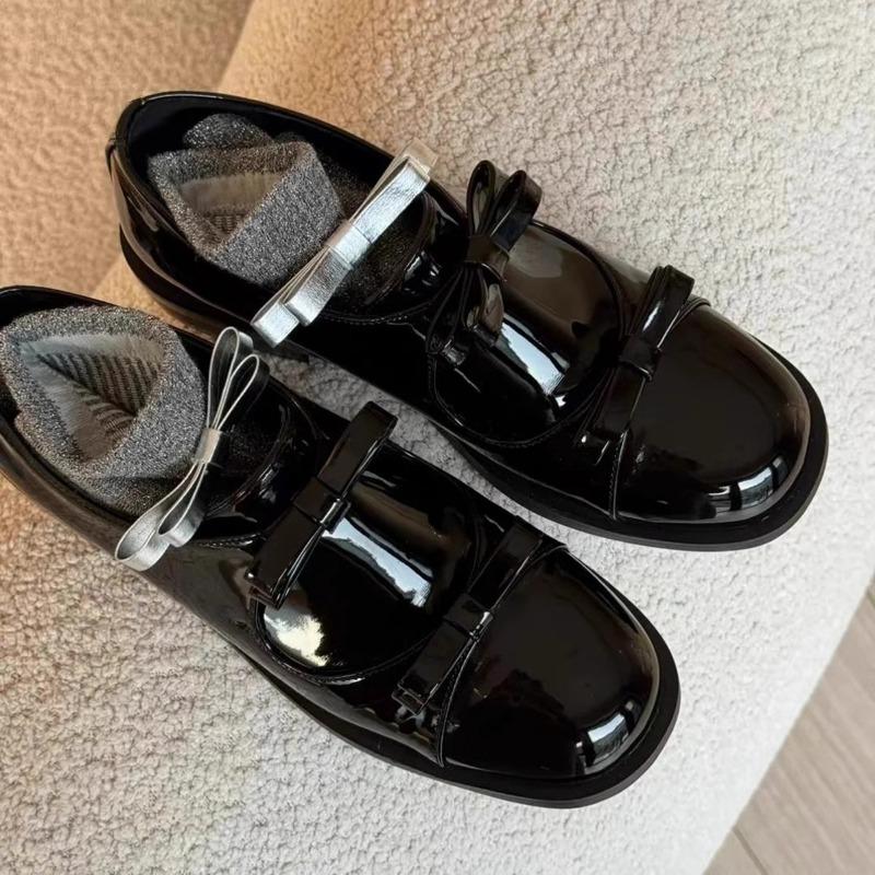 Fashion Spring New Flat Shoes Women's Fashion Round Head Deep Mouth Butterfly Knot Soft Sole Non-slip Low Top Shoes