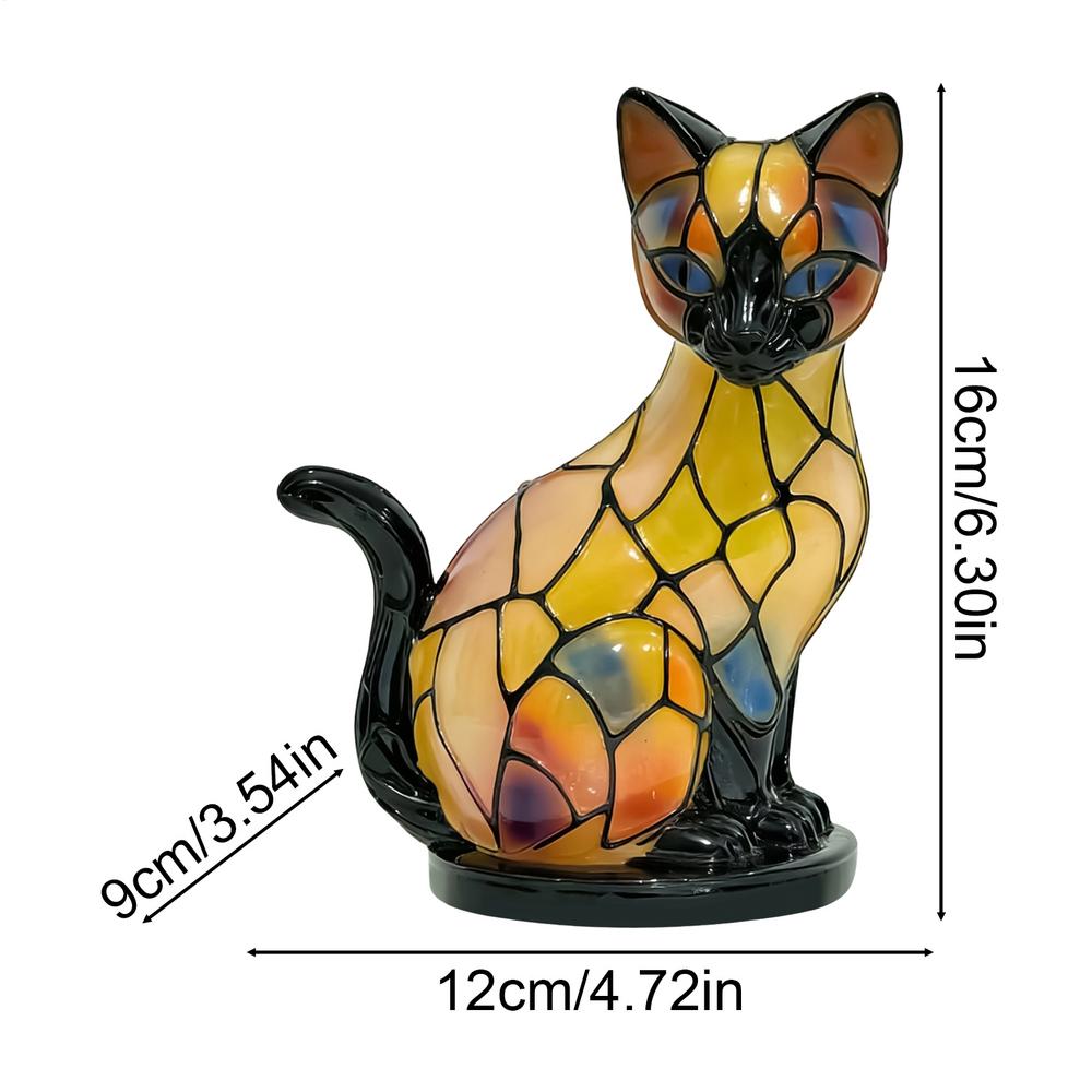 Cat Lamps Resin LED Vintage 3D Nightlight Cat Lamp for Kids for Desk Fireplace Mantel Christmas Nursery Bedroom Living Room Home