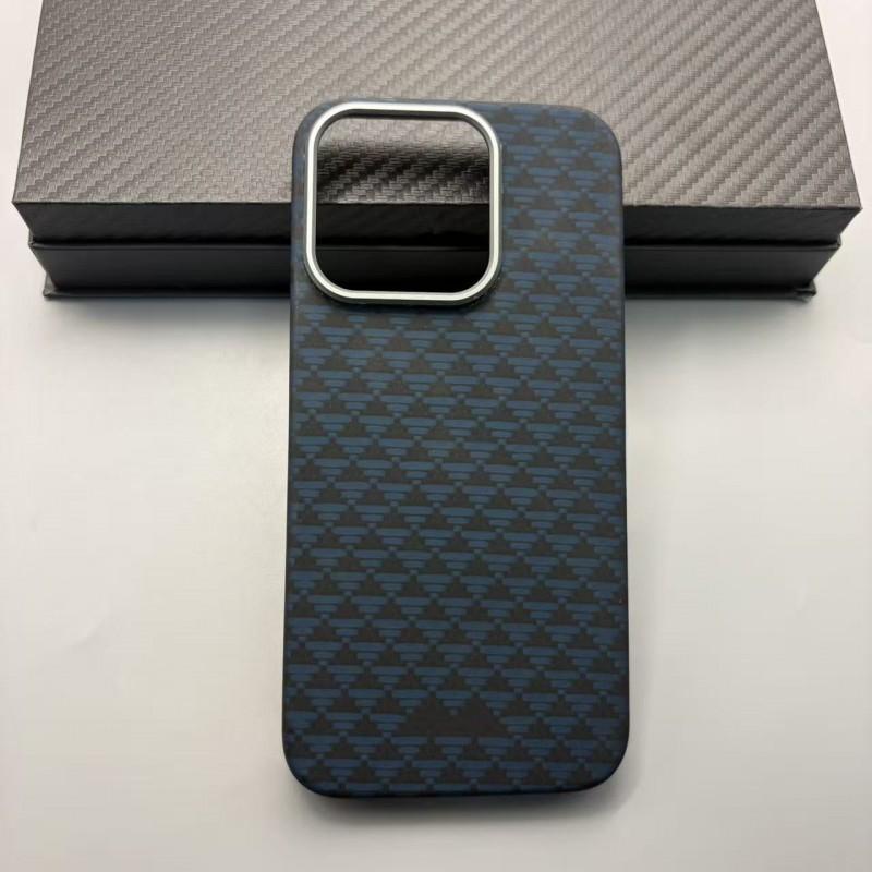 Kevlar Phone Case IPhone 15 Series Ultra Thin Matte Full Cover Shockproof Carbon Fiber Design Business Style