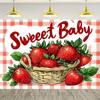 2D Sweet Berry Picnic Style Photo Backdrop for Baby Celebrations