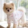 1pc Pet Dog/Cat Clothing, Allover Print with Pink Bow Tie, Breathable & Comfortable Knit Sweater, Suitable for Poodle, Chihuahua, Teddy, Spring/Autumn