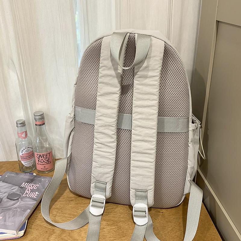 Student Schoolbag Women's Solid Color Computer Travel Backpack Large Capacity Backpack