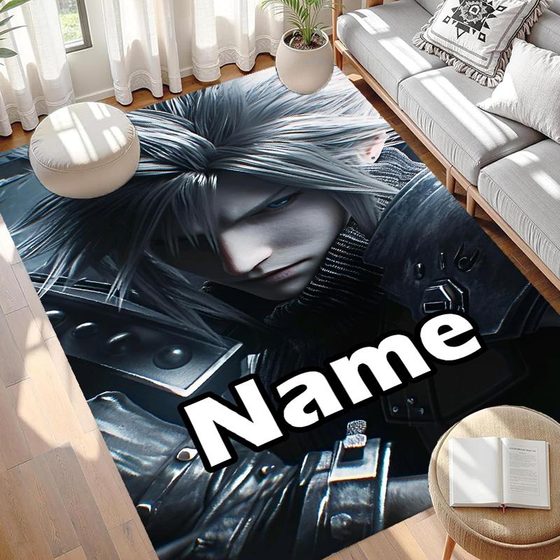 Benutzerdefinierter Name Personalisierter Final Fantasy Druck Teppich, Vielseitiger Heimdekor Teppich, für Spielzimmer, Wohnung, Balkon, Eingangsbereich, Flur Geschenk