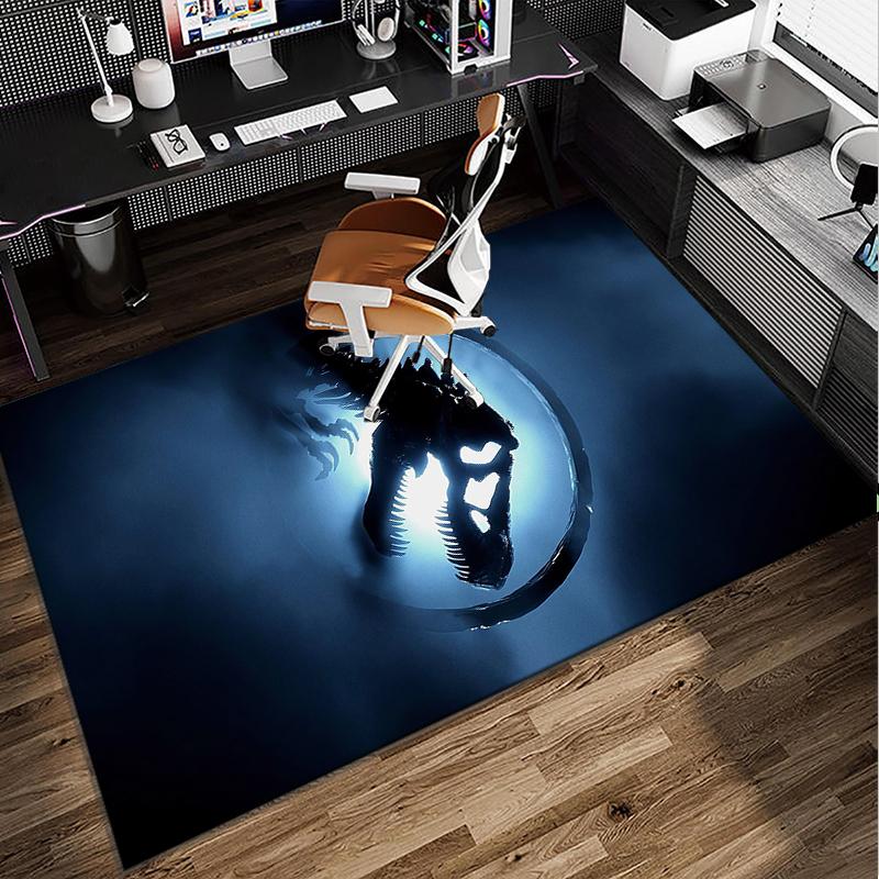 Dinosaur Moonlit Adventure Office Rug Chair Mat, Game Carpet, Suitable for Front Door, Bedroom, Living Room, Desk, Holiday Gift