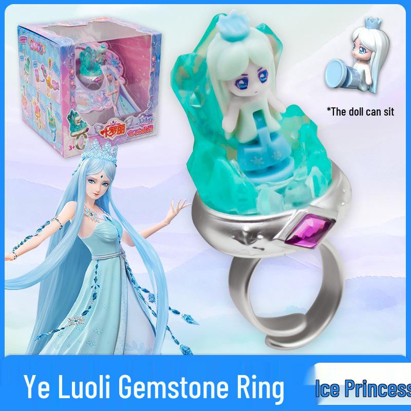 Ye Luoli Ice Princess Jewelry Set: Gem Bracelet & Love Ring - Girls' Toys & Gifts