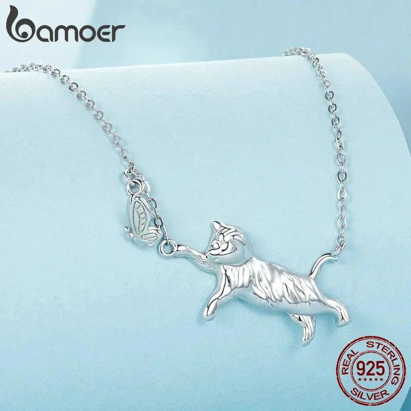 Collana Gatto In Argento 925, Ciondolo 22mm, Regalo Perfetto Per Amanti Dei Gatti (in Scatola Regalo)