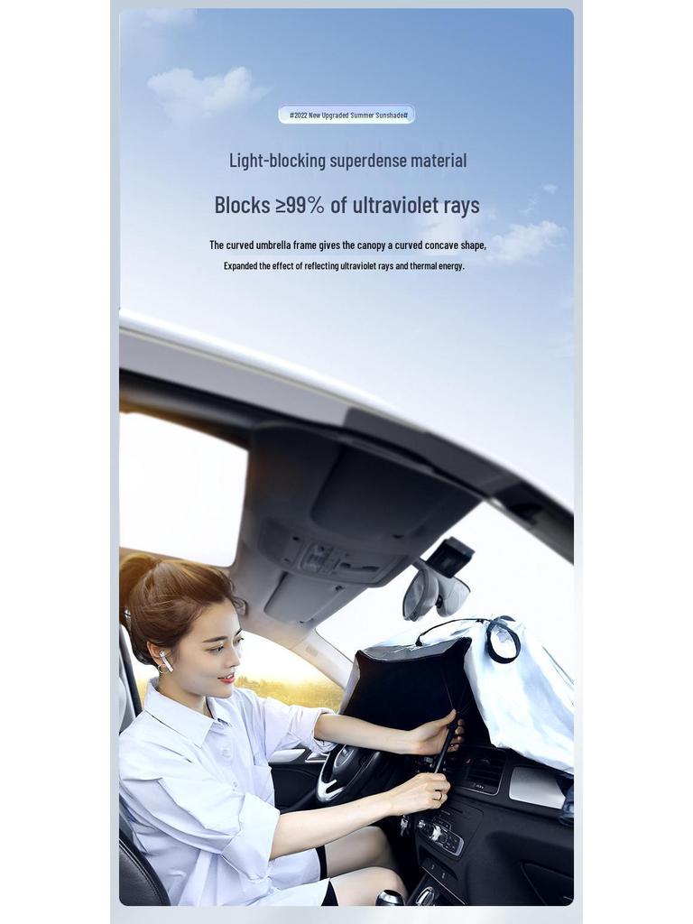 Small Car Windshield Sunshade - Heat Insulation & Sun Protection