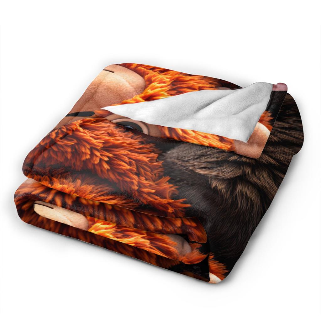 Punch Monkey Throw Blanket Super Soft Graphic Blanket Hoho For Couch Chair Picnic Flannel Bedspread Bed Cover