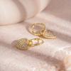 2026 New Exquisite Heart Crystal Drop Earrings for Women Luxury Gold Color Temperament Ear Buckle Wedding Jewelry Accessories