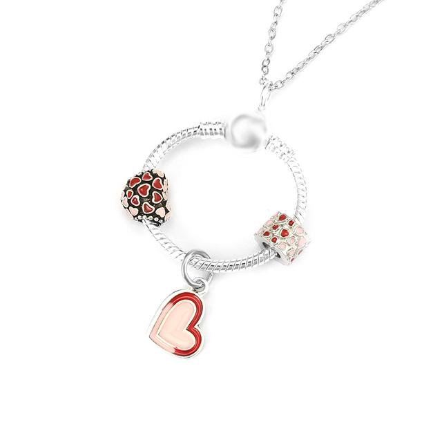 Simple Round Geometric Cubic Zircon Necklace Silver Color Clavicle Chain Union Rainbow Crown Charm Necklace For Women Jewelry