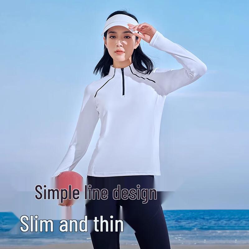 Pelliot Women's Half-Zip Stand-Up Collar Long Sleeve Athletic T-Shirt