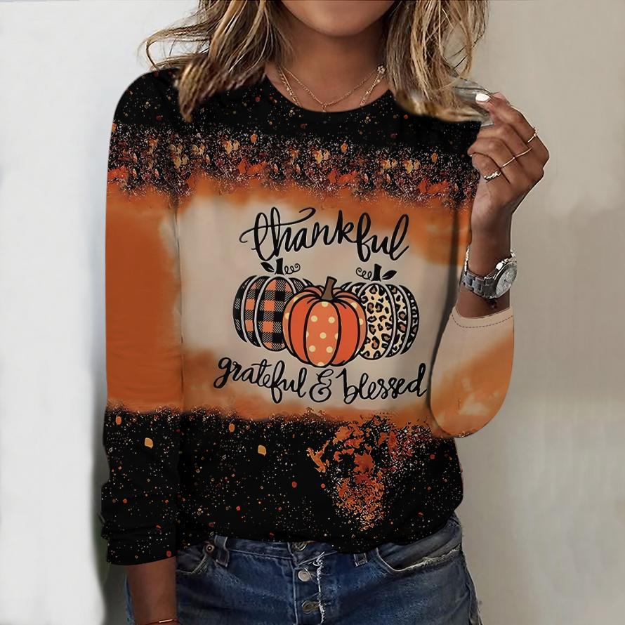 

Женский новый повседневный топ с круглым вырезом и длинными рукавами Осень-Зима 2025 с 3D-паттерном на Хэллоуин. Идеальный подарок на Хэллоуин и Рождество XS оранжевый