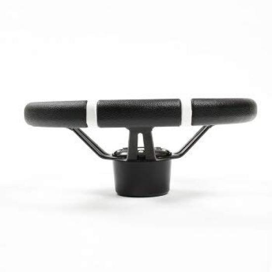 Deporacing Steering 32mm Deep White Drifting White Cross Faux Leather PVC Wheel, Cone, 70mm, & Stitch, (DD32PW)