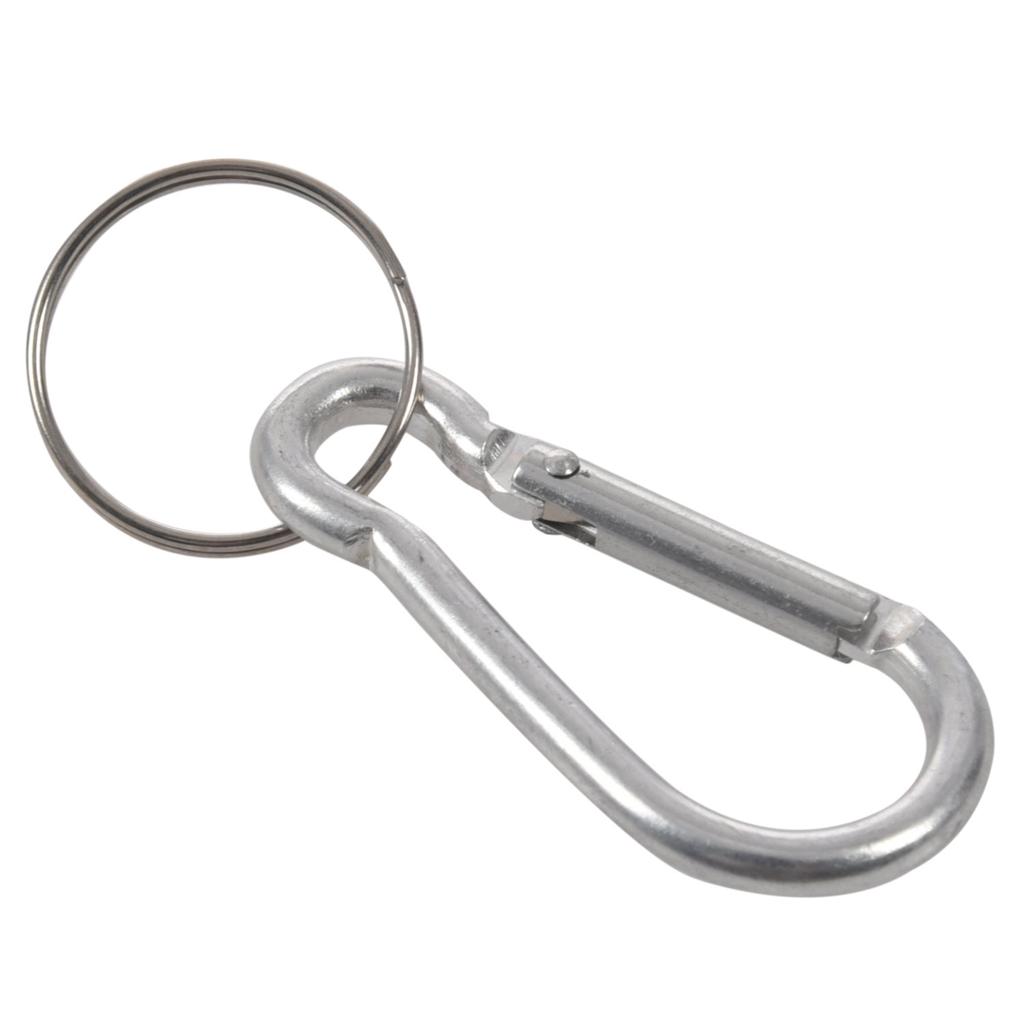 5 X Aluminum Carabiner Camp Spring Snap Hook Keychain Hiking Silver 4.8cm