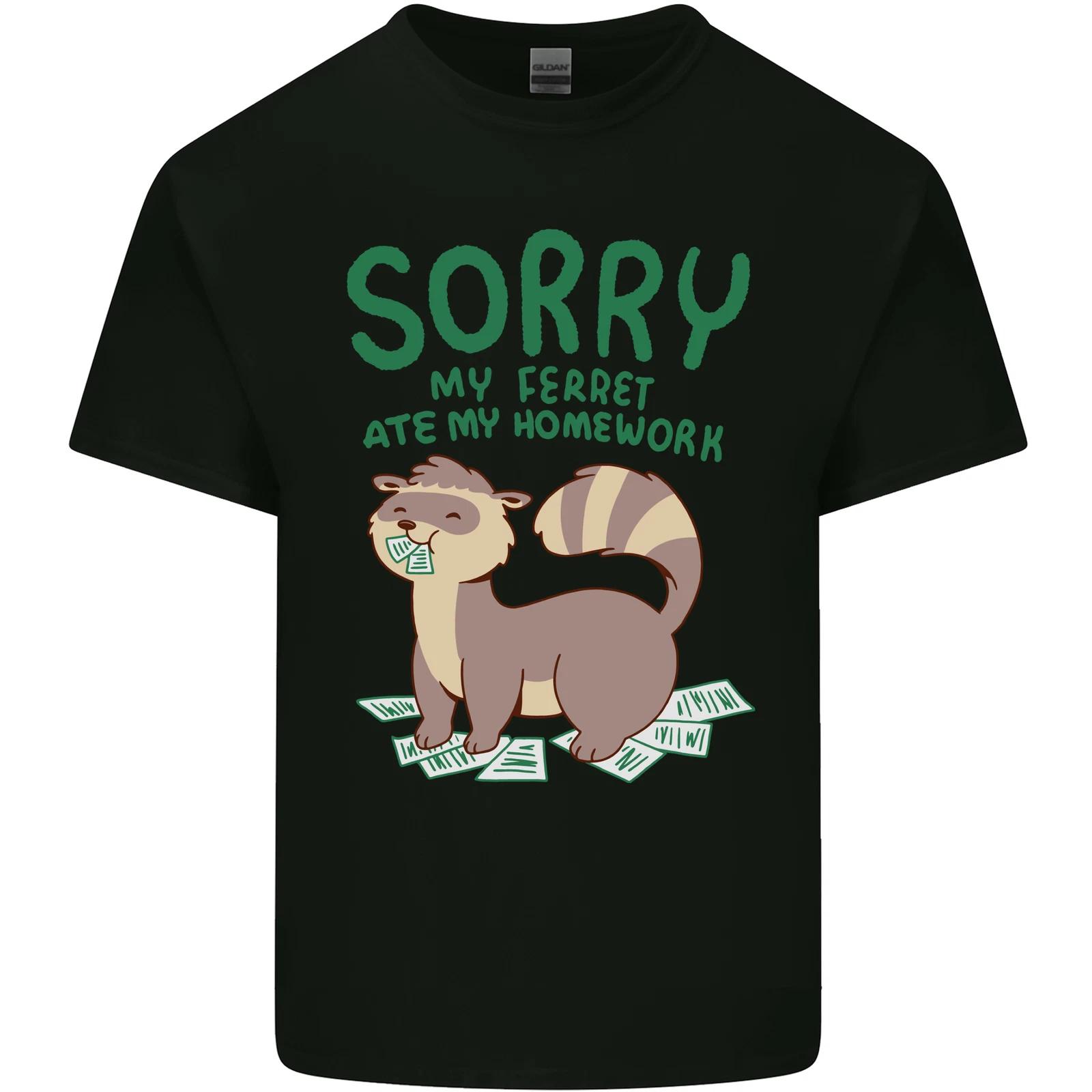 Sorry My Ferret Ate My Homework Funny Kids T-Shirt Childrens M