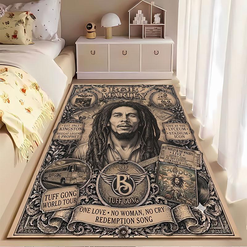 Bob Marley Reggae Art Design suitable as a non-slip mat for the living room or bedroom sofa