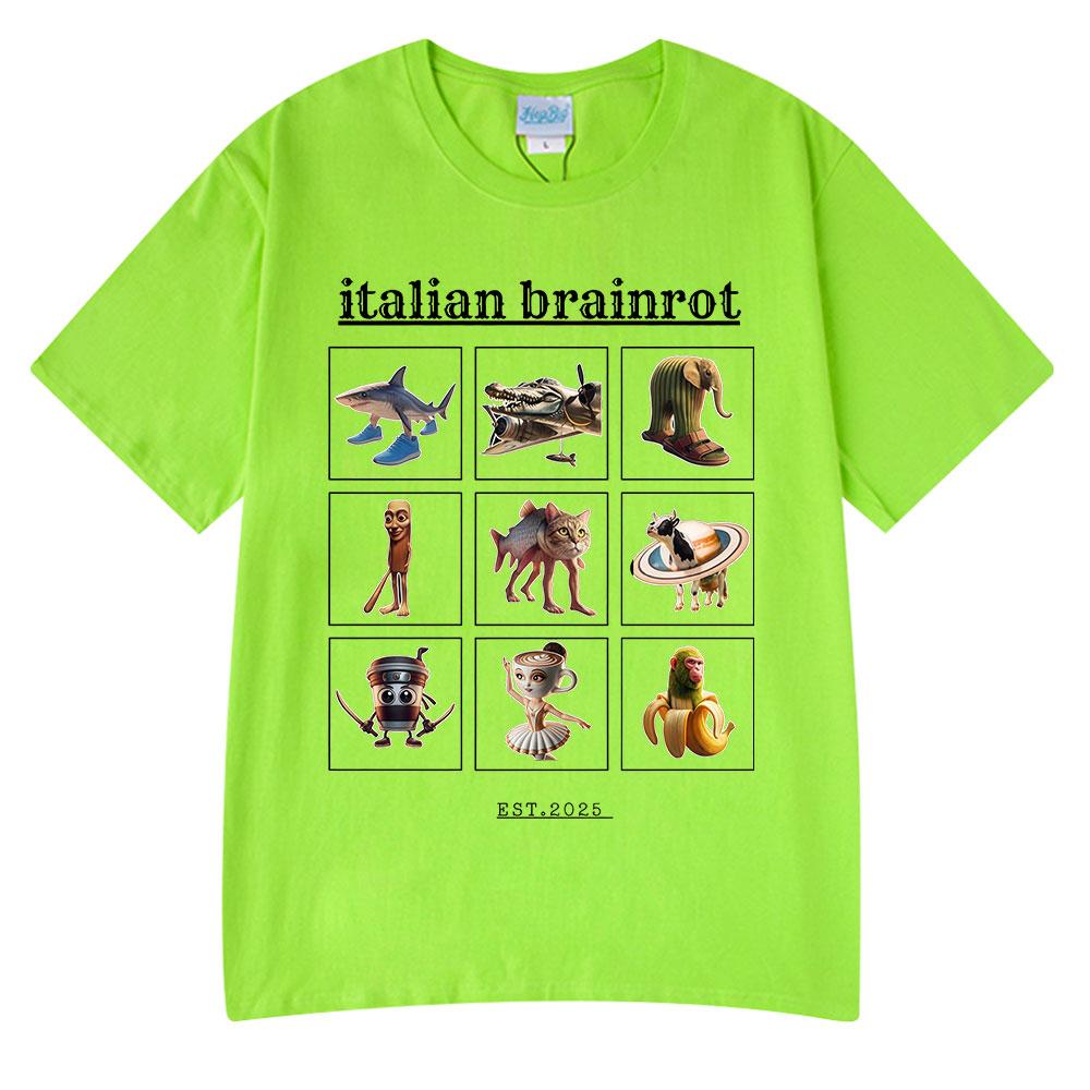Italian Brainrot Funny Meme T-shirt Tralalero Tralala Tung Tung Tung Sahur Bombardiro Crocodilo Lirili Larila Men Women T Shirts
