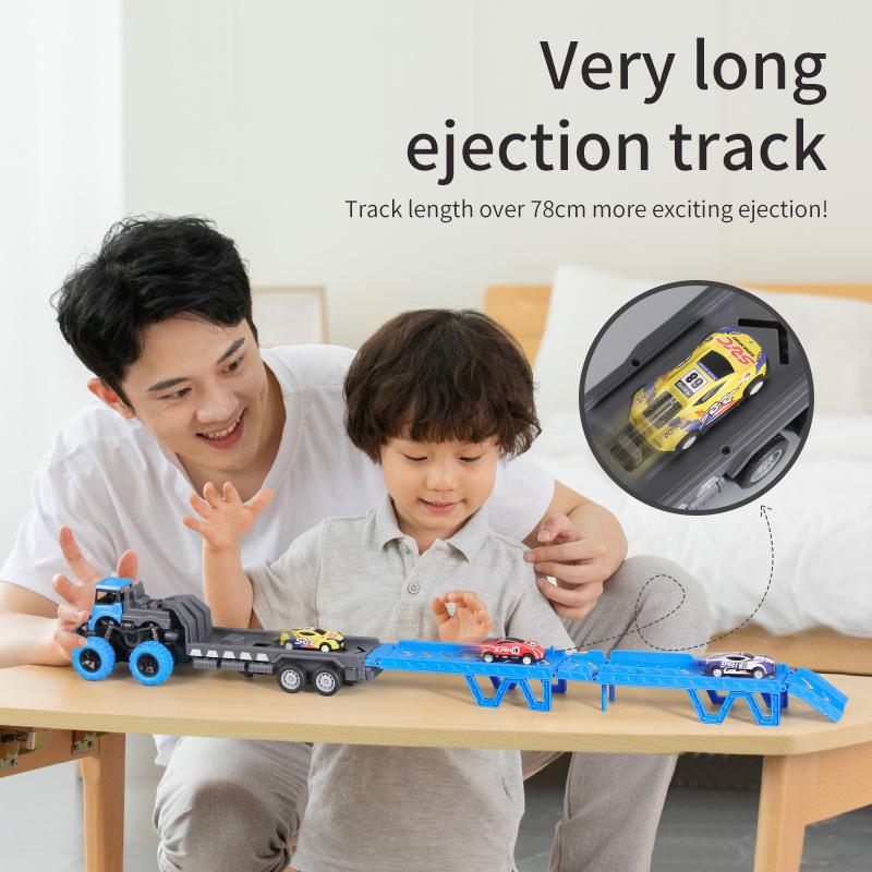 Deformable Rail Car  Ejection Folding  Big  Truck  Toys For Kids  Container Transporter Playset Children Gift