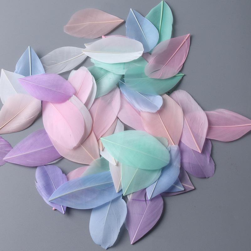 50Pcs26 Color Diy Jewelry Accessories Feather Color Floating Head Feather Goose Feather Craft Decorative Material