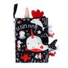 3D Tail Baby Cloth Book - Tear-Proof, Black & White/Red Crinkle Toy for Kids