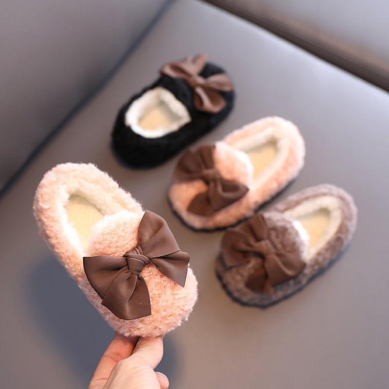 Toddler Girls Winter Fuzzy Slip-On Boots Soft Sole Princess Shoes 1-6 Years Cotton-Lined Warm Indoor Outdoor Footwear