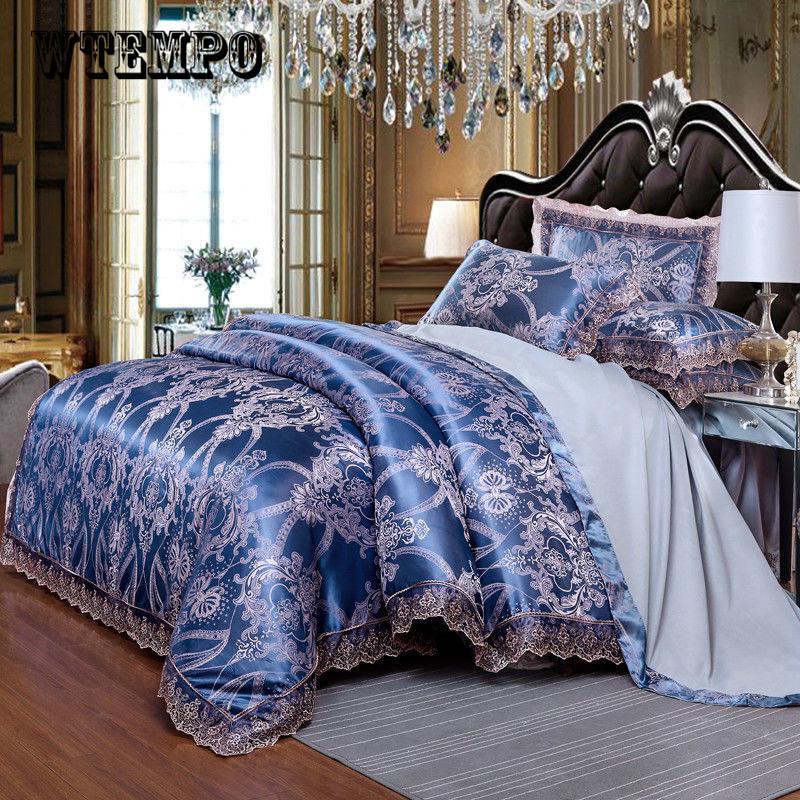 Buy Wedding Luxury Bedding Sets Jacquard Queen/King Size Bedclothes Bed ...