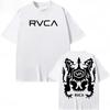 RVCA Black Tshirt Summer Print Short Sleeved Fashionable Unisexs and Womens Design Brand Tshirt Top Streetwear