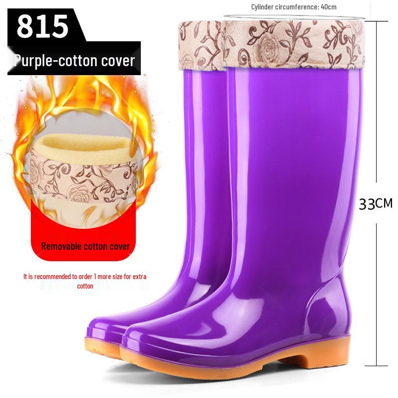 Simple Four Seasons Waterproof Women's High-Top Rain Boots and Shoes for Labor Protection and Cleaning