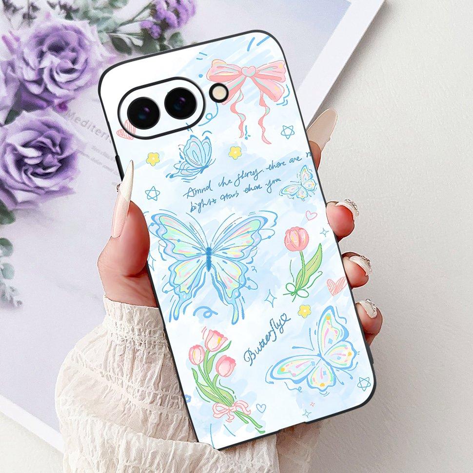 Fashion Butterfly Case For Google Pixel 9a Case 6.3" Soft Silicone TPU Phone Cases For Google Pixel 9a Pixel9a GTF7P Back Cover