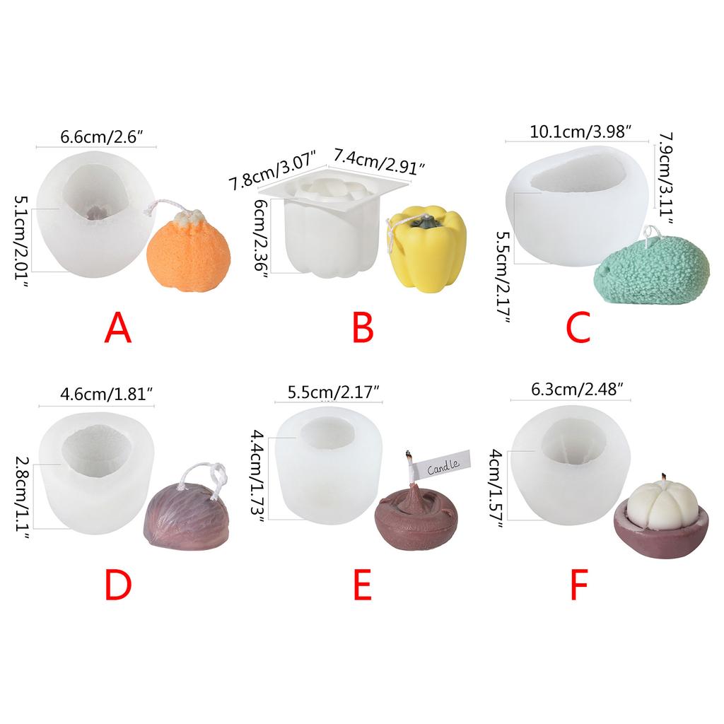 DIY Candle Silicone Mold Simulation Vegetable & Fruit Aromatherapy Soap Resin Epoxy Mould for Handmade Art Craft Making