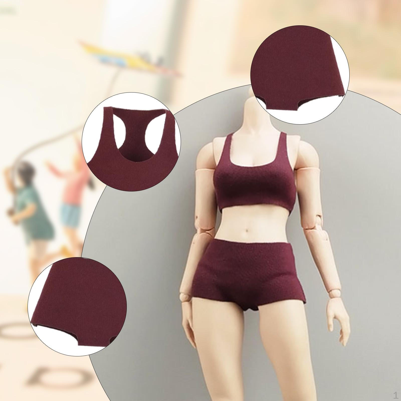 

Одежда масштаба 1/6 для кукол: Спортивный костюм-двойка с жилетом Dark Red