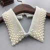 Women Pearl Fake Collar Retro Lace Beaded Collar Choker Necklace Party Bride Clothing Accessories Sweet Detachable False Collar