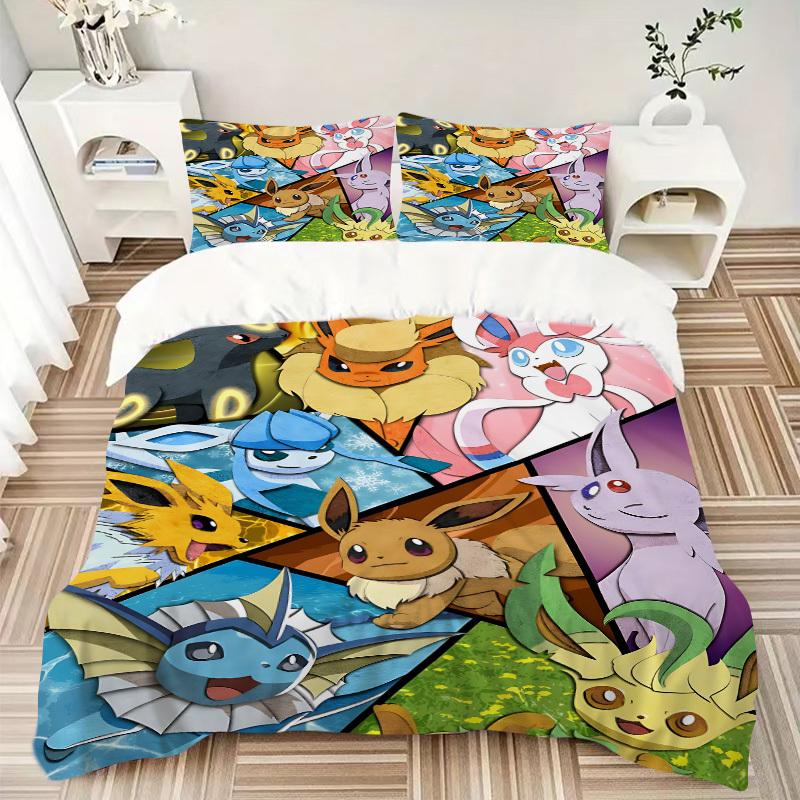 3pcs Pokemon Bedding Set. Soft and Comfortable with No Core Included (1x Duvet Cover + 2x Pillow Covers) Yy251010122