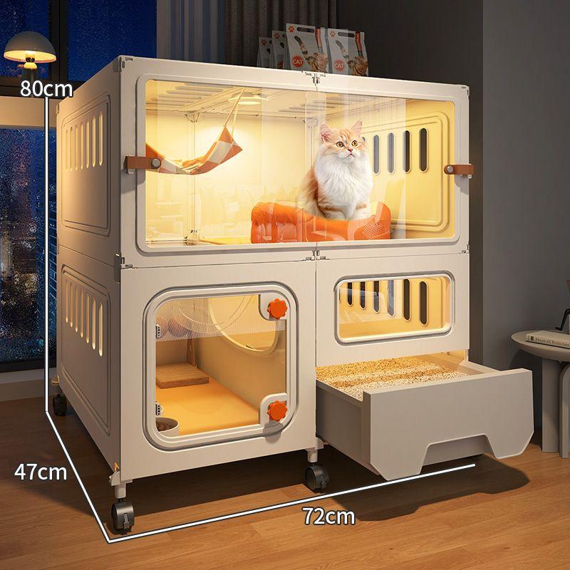 

Cat Villa Pulley Design Cat Cage Outdoor Large Space Easy Install Cat s House Shelves Firm and Durable Cats Accessories Supplies Standard Edition