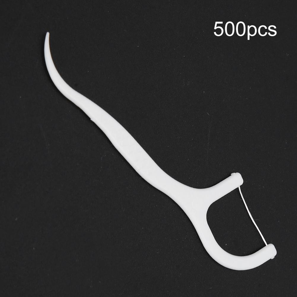 500pcs Disposable Dental Floss Stick Teeth Stain Removal Floss Oral Care Tool