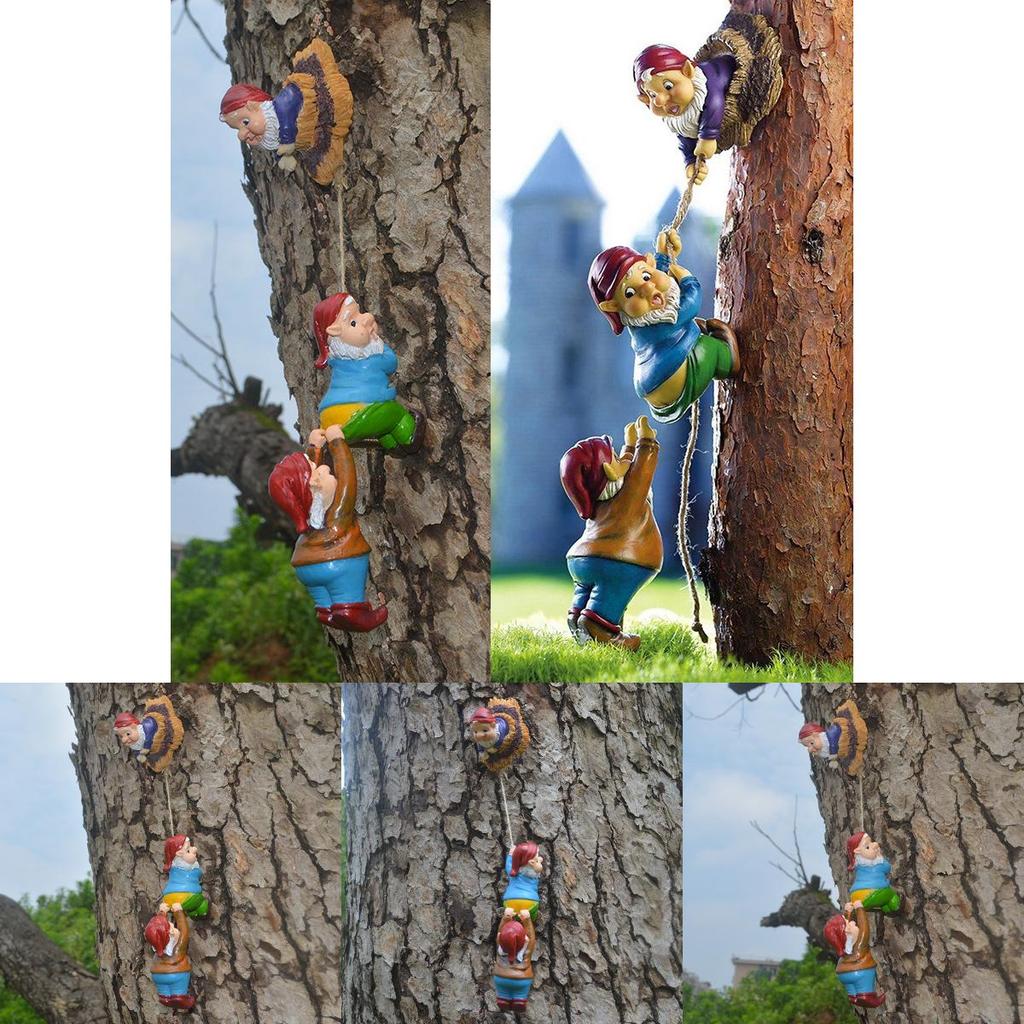 Creative Garden Decoration Micro Dwarf Climbing Figurine Made Of Durable Resin Material