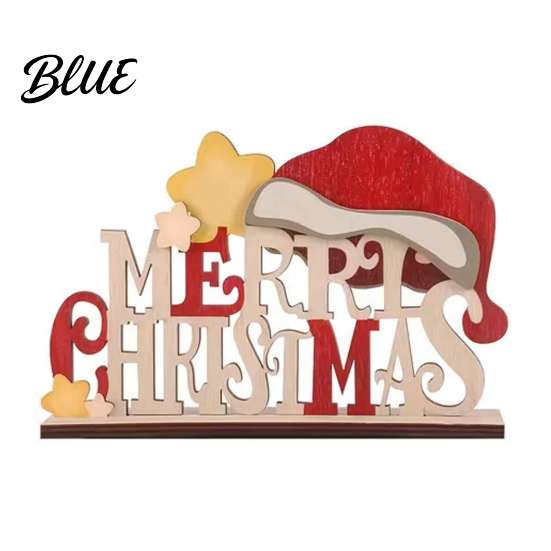 Christmas Desktop Centerpieces Nordic Ornaments Wood Reindeer Santa Claus Snowman Figurine Ornament Gifts for Kids Rustic Decoration Holiday