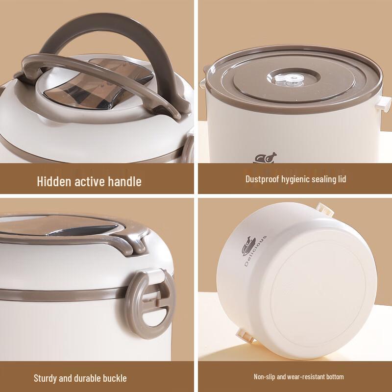 Zhishi 304 Stainless Steel 4-Layer Round Lunch Box